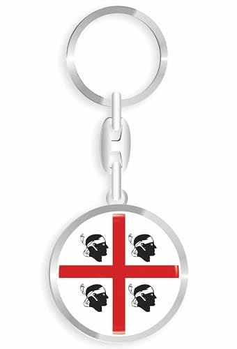 daged Sardinien Italien Schlüsselanhänger Metall Schlüsselring 3D Effekt + Aufkleber - RD von daged