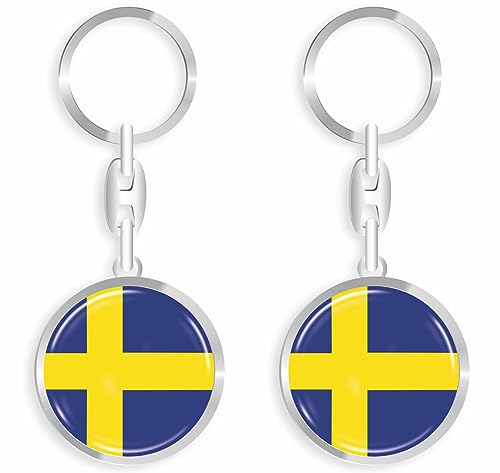 daged Schweden Schlüsselanhänger Metall Schlüsselring 3D Effekt + Aufkleber - RD von daged