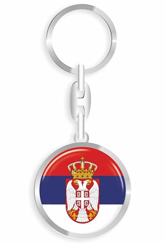 daged Serbien Schlüsselanhänger Metall Schlüsselring 3D Effekt + Aufkleber - RD von daged