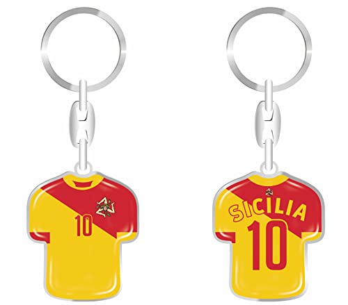 daged Sizilien Italien Schlüsselanhänger Trikot Schlüsselring Harzbeschichtung 3D Effekt + Aufkleber praktische Funktionalität - TR von daged
