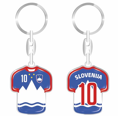 daged Slowenien Schlüsselanhänger Trikot Schlüsselring Harzbeschichtung 3D Effekt + Aufkleber praktische Funktionalität - TR von daged