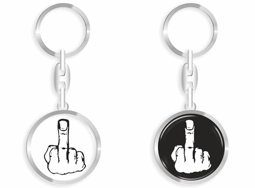 daged Stinkefinger Schlüsselanhänger Schlüsselschmuck 3D Effekt + Aufkleber - RD von daged