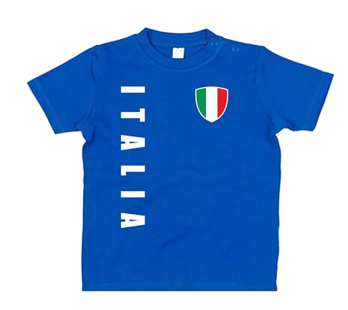 daged T-Shirt Baby Italien Trikot Look EM WM Emblem Personalisieren Name & Nummer TS-B (0-3m) von daged
