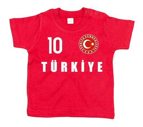 daged T-Shirt Baby Türkiye Türkei Trikot Look EM WM Emblem Personalisieren Name & Nummer FH (12-18m) von daged