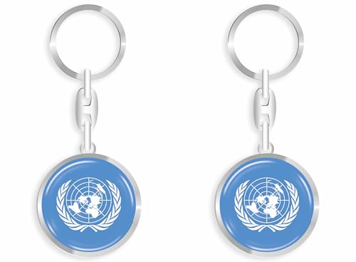 daged UNO United Nations Organization Schlüsselanhänger Schlüsselschmuck 3D Effekt + Aufkleber - RD von daged