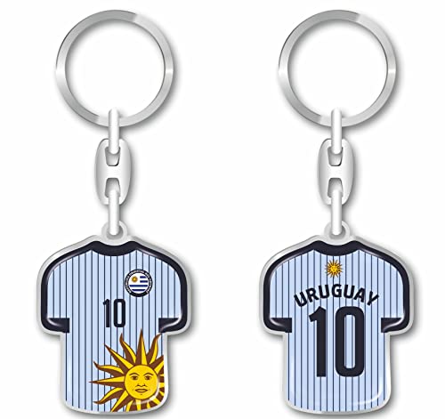 daged Uruguay Schlüsselanhänger Trikot Schlüsselring Harzbeschichtung 3D Effekt + Aufkleber praktische Funktionalität - TR von daged