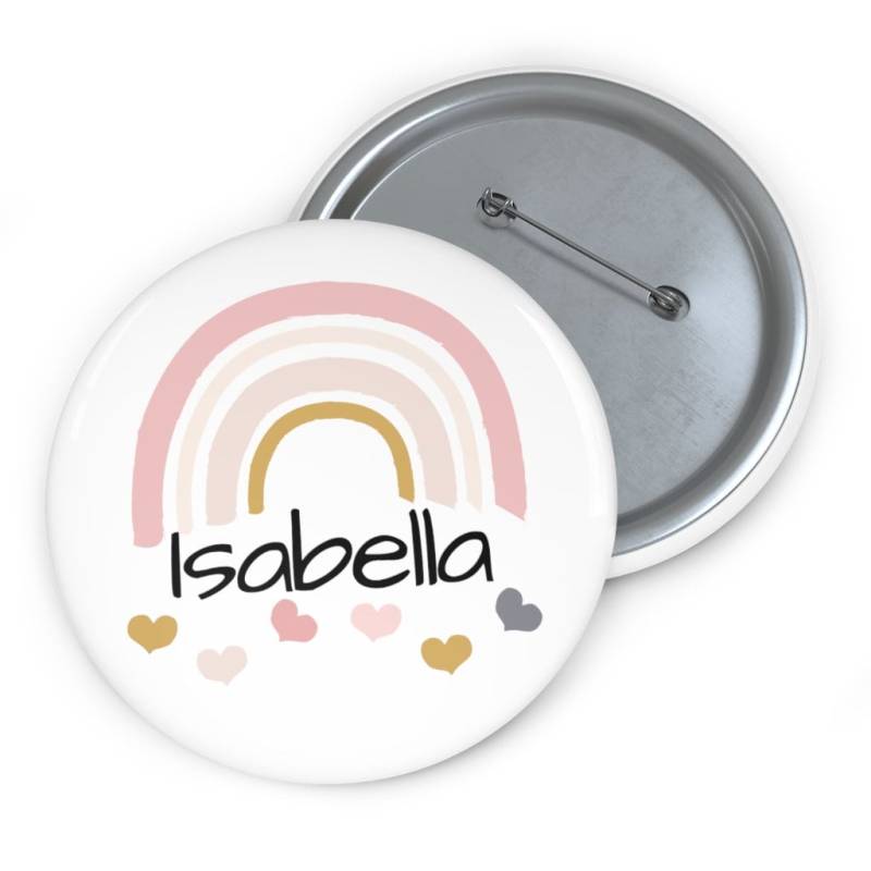 Personalisierter Namensbutton #94 | Kind Regenbogen Name Button Namensschild Lunchbox Anhänger Individuelle Pin Buttons von dailyblotsco