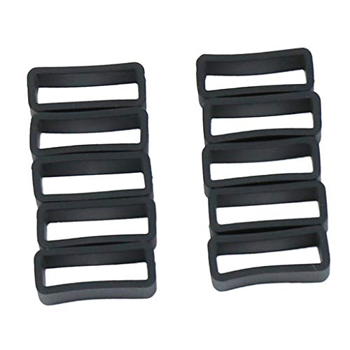 dailymall 10pcs Gummi Uhrenarmband-Schlaufe Schnalle Halter für Swatch Uhrenarmbänder - schwarz 30mm von dailymall