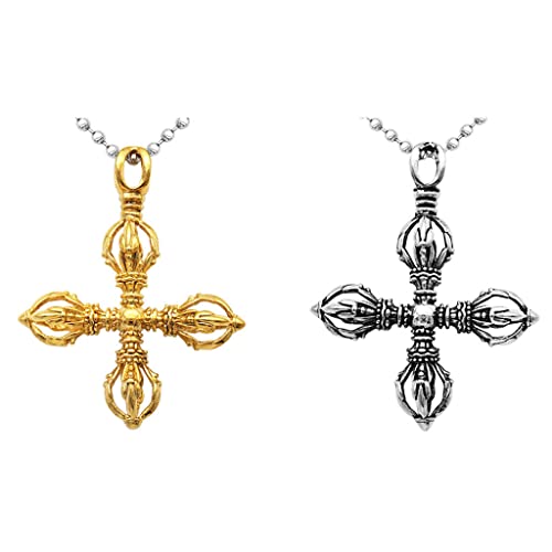 dailymall 2 Stücke Männer Kreuz Vajra DORJE Amulett Anhänger Halskette Runde Ball dailymall 2 Stücke Männer Kreuz Vajra DORJE Amulett Anhänger Halskette Runde Ball von dailymall