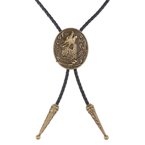 dailymall Männer Tribal Western Leder Bolo Tie Indian Halskette Schmuck - Bronze, 1m von dailymall