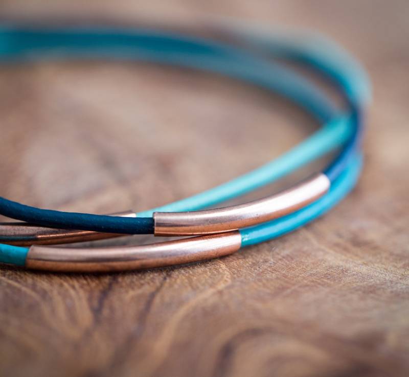 "Geniune Lederarmband "stacking Bracelets" 3-Teiliges Set Silberschmuck Silberfarbe ." von daimblond