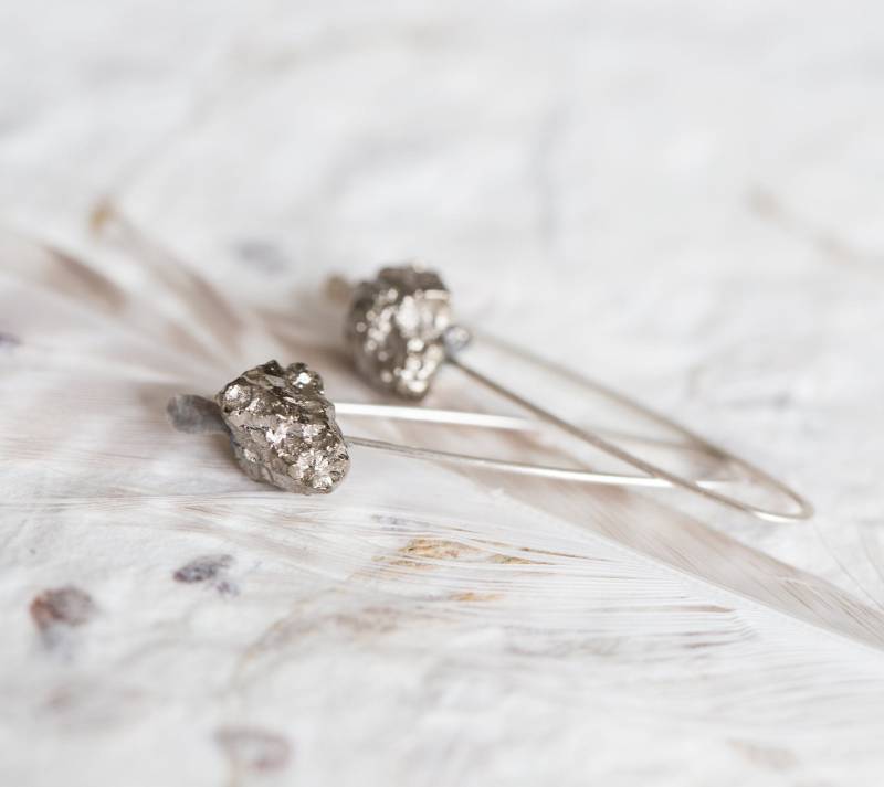 Roher Quarz Moderne Ohrringe Argentuim Sterling Silber von daimblond