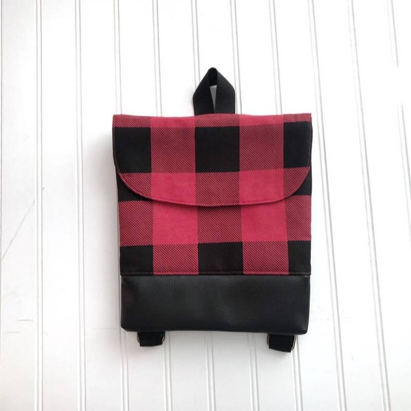 Roter Büffel Karo Tiny Pack - Astronaut Kleiner Rucksack Kleinkind Backpack Urlaub Weihnachtsgeschenk Ostern von daintybean