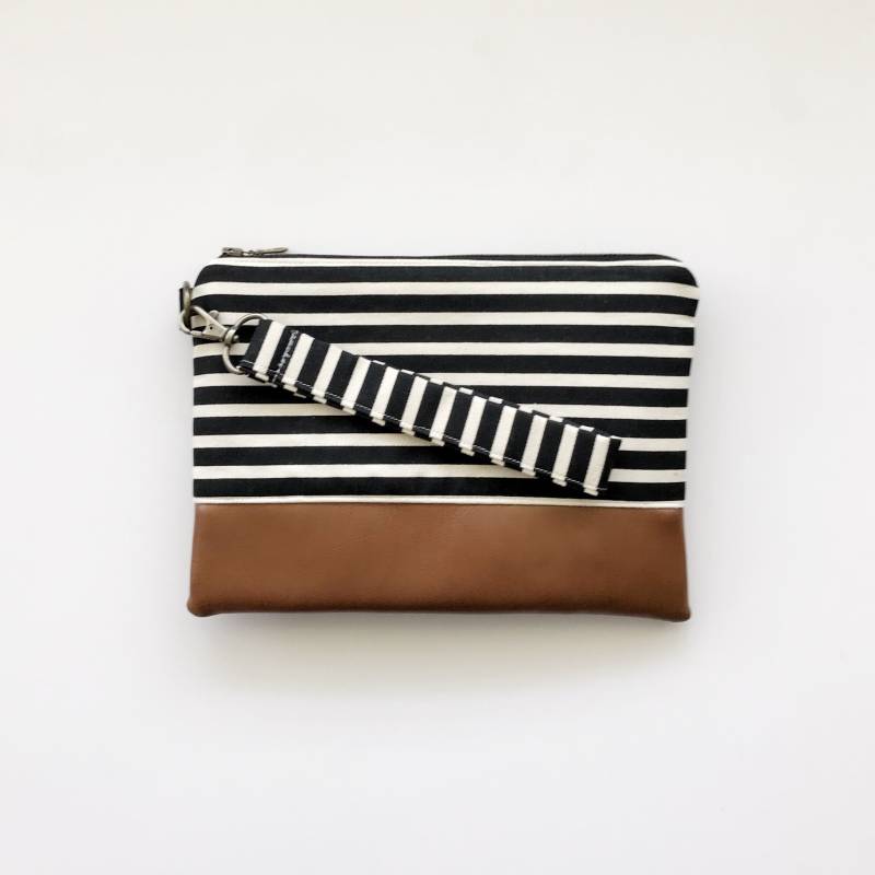 Schwarz & Weiß Streifen Mama Kupplung - Brieftasche Armband Handtasche Geldbörse von daintybean