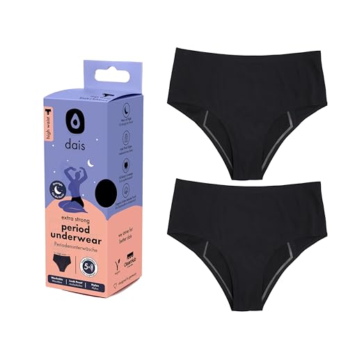 dais Periodenunterwäsche - High Waist- Für die Nacht (Highwaist | M) • Waschbar & wiederverwendbar • Saugstarker Damen Slip mit Bio-Baumwolle… von dais