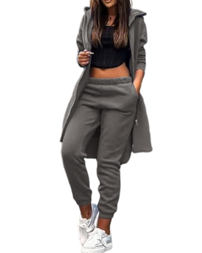 Dalamirra Damen Jogging Anzug - Trainingsanzug Zwei Stück Set Frauen Freizeit Sport Polyester Kapuzenjacke Mit Lange Hosen von dalamirra