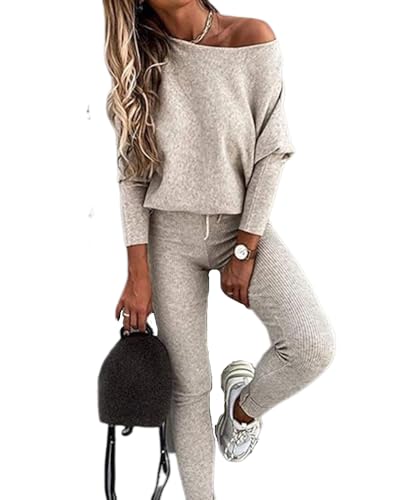 dalamirra Damen Casual Jogging Anzug Hosenanzug Bequemer Trainingsanzug Farbblock Sweatshirt mit Jogging Bottoms 2-teiliger Langarm Freizeitanzug Frauen Set Outfit Sport Anzug Mode Sportswear von dalamirra