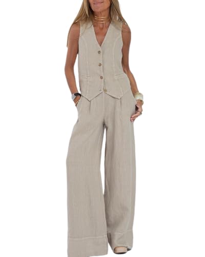 dalamirra Damen Elegante Zweiteilige Outfit Hosenanzug Frühling Sommer Freizeit Anzug 3/4 Ärmel Top und hohe Taille Hosen Rundhalsausschnitt Plain Loungewear Streetwear 2-teilige Outfits Set von dalamirra