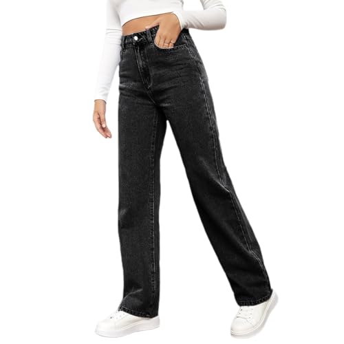 dalamirra Damen Jeans Casual Hosen Hohe Taille Jeans Breites Bein Stretch Elegante Hosen Jeans Loose Casual Hosen Streetwear Gerade Jeans Hosen Weites Bein Denim Hosen von dalamirra