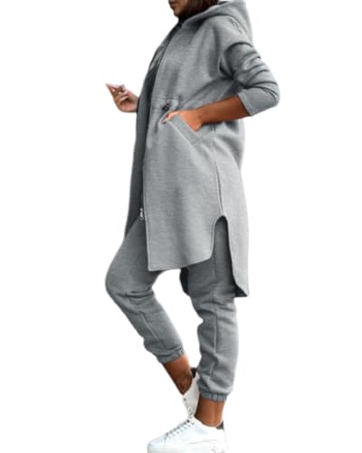 dalamirra Damen Jogging Anzug Trainingsanzug Zwei Stück Set Frauen Freizeit Anzug Frauen Sport Anzug Polyester Freizeit Anzug Kapuzenjacke Sport Hosen Lange Trainingsanzug von dalamirra