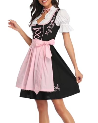 dalamirra Damen Mode Karneval Party Oktoberfest Traditionelles Kostüm Midi Dirndl Kleid von dalamirra