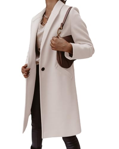 dalamirra Damen Revers Wintermantel Winter Einfarbige Jacke Langarm Übergangsjacke Slim Fit Trenchcoat mit Taschen Wolle Mantel gesteppt Outwear Mantel von dalamirra