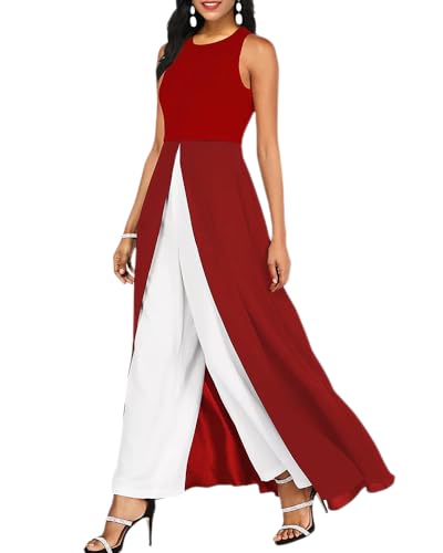 dalamirra Damen Sommer Overall Lange Strampler Wide Leg Playsuit Elegante Outfits Party Festliche Jumpsuit Spitze Ärmel Hosenanzug Playsuit von dalamirra