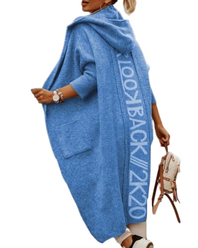 dalamirra Damen Winter Cardigan Elegante offene Langärmel Strickpullover Outwear Herbst Warme Strickmantel Chunky Kapuzenjacke von dalamirra