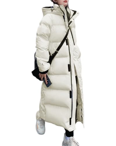 dalamirra Damen Winter Daunenjacke Mit Kapuze Langer Mantel Gesteppt Warme Oberbekleidung Outdoor Jacke Reißverschluss Plain Lange Winterjacke Verdickter von dalamirra