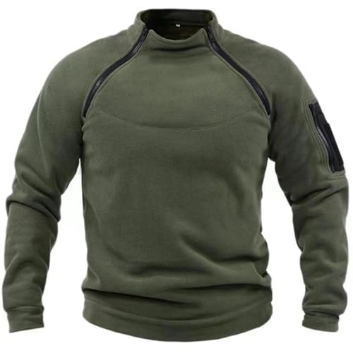 dalamirra Herren Outdoor Fleece Jacke Warme taktische Kampf Fleece Pullover Taktische Jacke Fleece Jacke Winter Pullover Sport Pullover Tops Winddichte Pullover Freizeit Zip Top ohne Kapuze von dalamirra