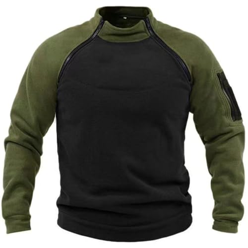 dalamirra Herren Outdoor Fleece Jacke Warme taktische Kampf Fleece Pullover Taktische Jacke Fleece Jacke Winter Pullover Sport Pullover Tops Winddichte Pullover Freizeit Zip Top ohne Kapuze von dalamirra