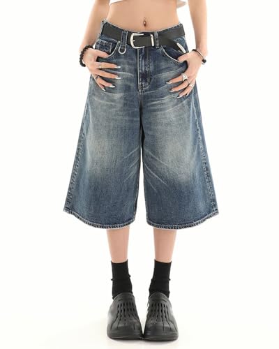 dalamirra Jorts Baggy Damen und Unisex Herren Shorts Y2K Loose mit Taschen Denim Bermuda Summer Jeans von dalamirra