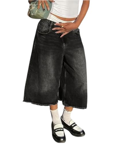 dalamirra Jorts Baggy Damen und Unisex Herren Shorts Y2K Loose mit Taschen Denim Bermuda Summer Jeans von dalamirra