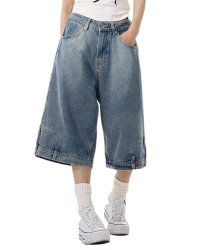 dalamirra Jorts Baggy Damen und Unisex Herren Shorts Y2K Loose mit Taschen Denim Bermuda Summer Jeans von dalamirra