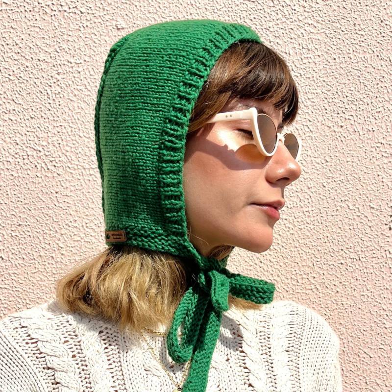 Handgestrickte Mütze Aus Merinowolle Weiche Winter Balaclava Mit Bindebändern von daldandala