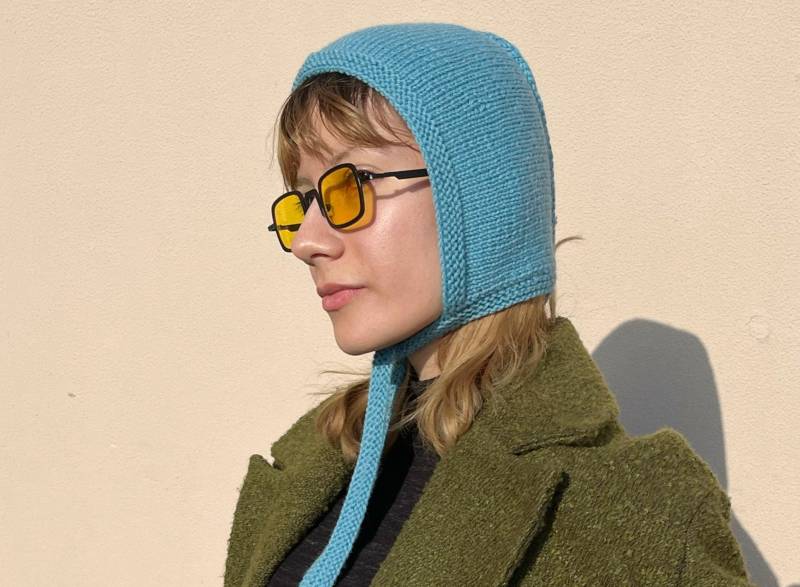 Handgestrickte Wolle Balaclava Blaue Fliege Mütze Für Frauen von daldandala