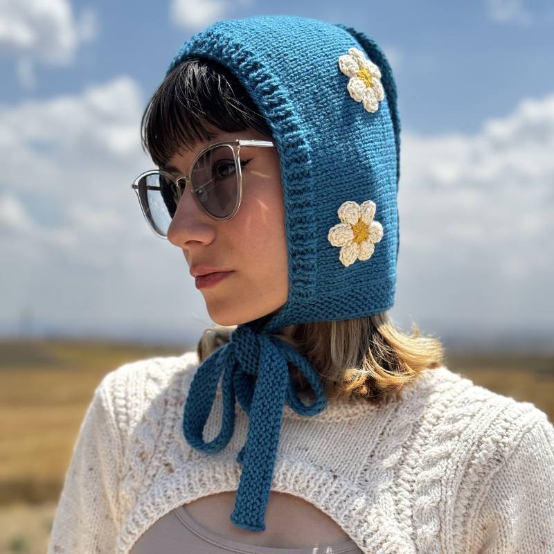 Handgestrickte Wollhaube Florale Gehäkelte Balaclava von daldandala