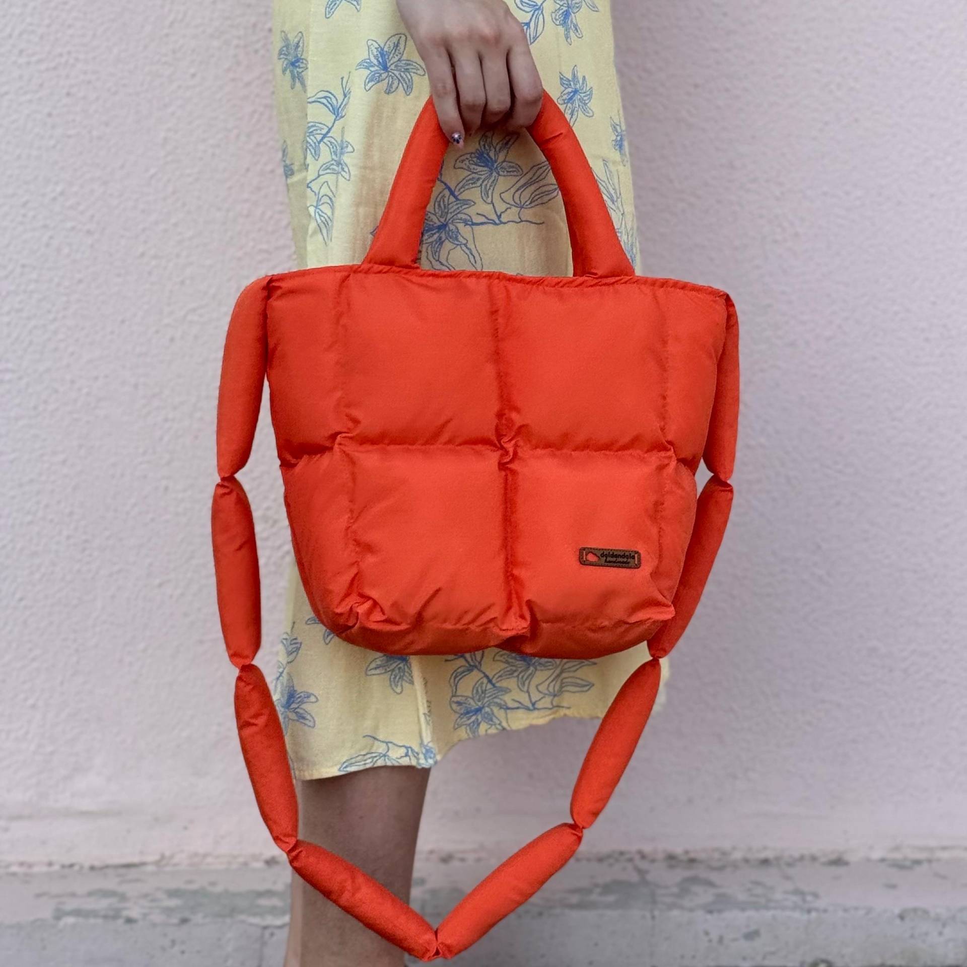 Kugelfisch-Einkaufstasche Mit Gepolstertem Riemen - Orange Gesteppte Schultertasche, Weiche, Geschwollene Handtasche, Leichte, Trendige Tasche Für Kugelfisch-Einkaufstasche Mit Gepolstertem Riemen - Orange Gesteppte Schultertasche, Weiche, Geschwollene Handtasche, Leichte, Trendige Tasche Für von daldandala