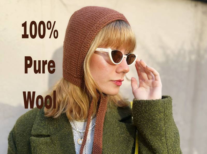 Handgemachte Wolle Strickmütze Kastanien Fliege Balaclava von daldandala