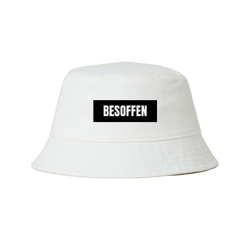 BESOFFEN Hut Saufen Mallorca Fischerhut Lustiger Bumsbar Hut Bucket Hat Alkohol Feiern Party Goldstrand Junggesellen-Abschied Anglerhut Sommerhut Bier (Schwarz) von dalerno