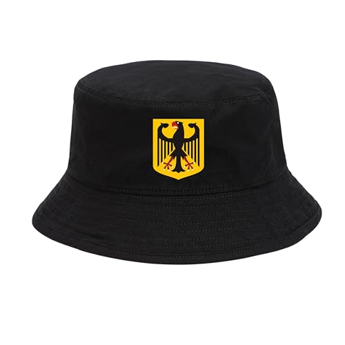 Deutschland Hut EM Fußball 2024 Herren Damen Anglerhut Fischerhut Bucket Hat Europameisterschaft Germany Fanartikel DE Public Viewing EM Deko Kappe Mütze Männer Frauen Fussball Adler Wappen von dalerno