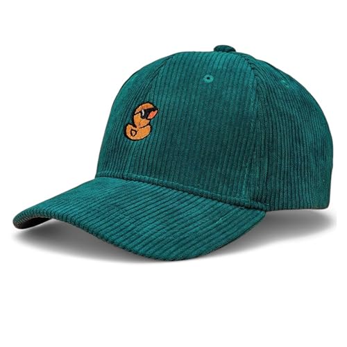 Gummienten lustige Enten Kord Kappe Herren & Damen Verstellbare Basecap mit Stickerei Stylische Cord Kappe Grün Lässige Snapback Mütze für Freizeit & Streetwear Cap von dalerno