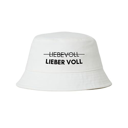 Liebevoll Lieber VOLL Mallorca Hut Saufen Mallorca Fischerhut Lustiger Hut Bucket Hat Alkohol Feiern Party Junggesellen-Abschied Anglerhut Sommerhut Bier Malle weiß von dalerno