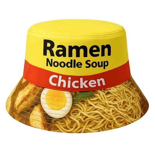 Ramen Hut Chinesische Nudeln Bucket Hat lustiger Hut Damen Herren Lustiger Anglerhut Japan Streetwear – Wendehut Festival Cap – Geschenk für Anime Fans, Foodies & Retro Style Liebhaber JGA von dalerno