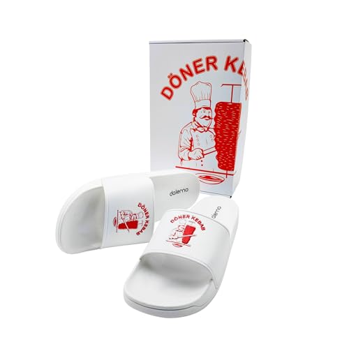 Döner Kebab Badeschlappen Badeschuhe Badelatschen Pantoletten Schuhe Flipflops lustiges Geschenk Döner Kebap (eu_Footwear_Size_System, Adult, Numeric, medium, Numeric_40) von dalerno