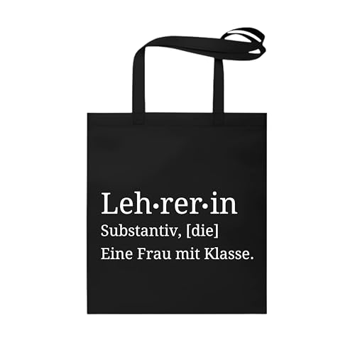 dalerno Geschenk für Lehrerin – Jutebeutel mit Spruch „Eine Frau mit Klasse“ – Witzige Baumwolltasche für Abschied, Ausbildung oder Schule – Geschenkidee Lieblingslehrerin – Lehrergeschenk von dalerno