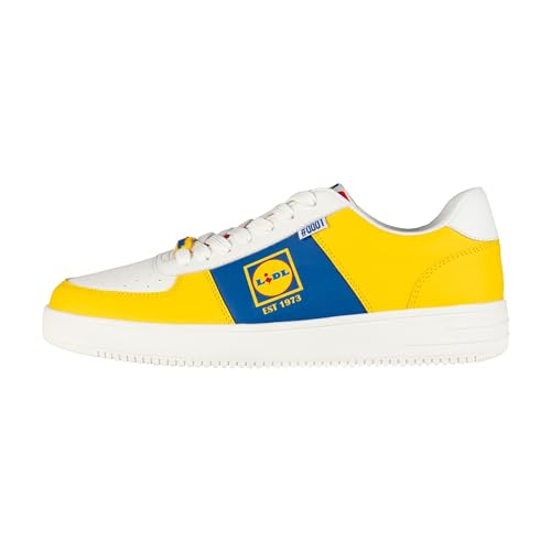 dalerno Lidl Sneaker Schuhe Turnschuhe Limitierte Edition jubiläums Version 2023 gelb blau Kollektion lustiges Geschenk (Gelb, EU Schuhgrößensystem, Erwachsene, Numerisch, M, 45) von dalerno