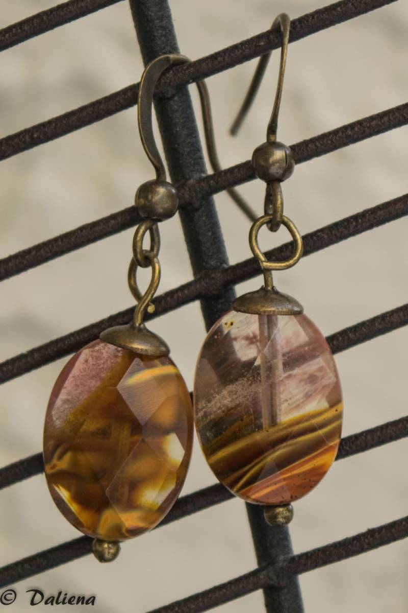 Facettierte Feuer Quarz Ohrringe Facettierte Feuer Quarz Ohrringe von dalienadesigns