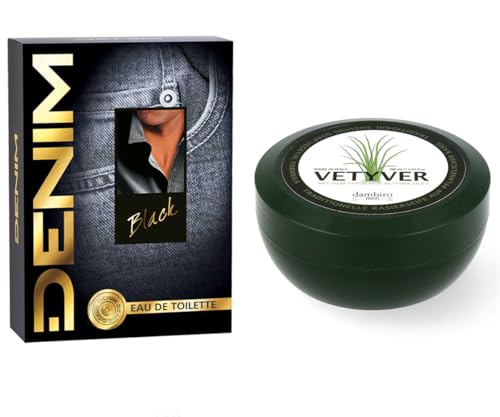dambiro Rasierseife 150ml + DENIM BLACK Eau de Toilette 100ml Set von dambiro