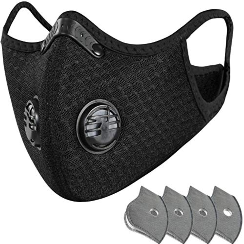 damdos Wiederverwendbare Sturmhaube Gesichtsfilter Sicherheit Outdoor Sport Reiten Maske Radfahren Fahrrad Gesichtsmaske Nylon Spandex Aktivkohle winddicht staubdicht von damdos